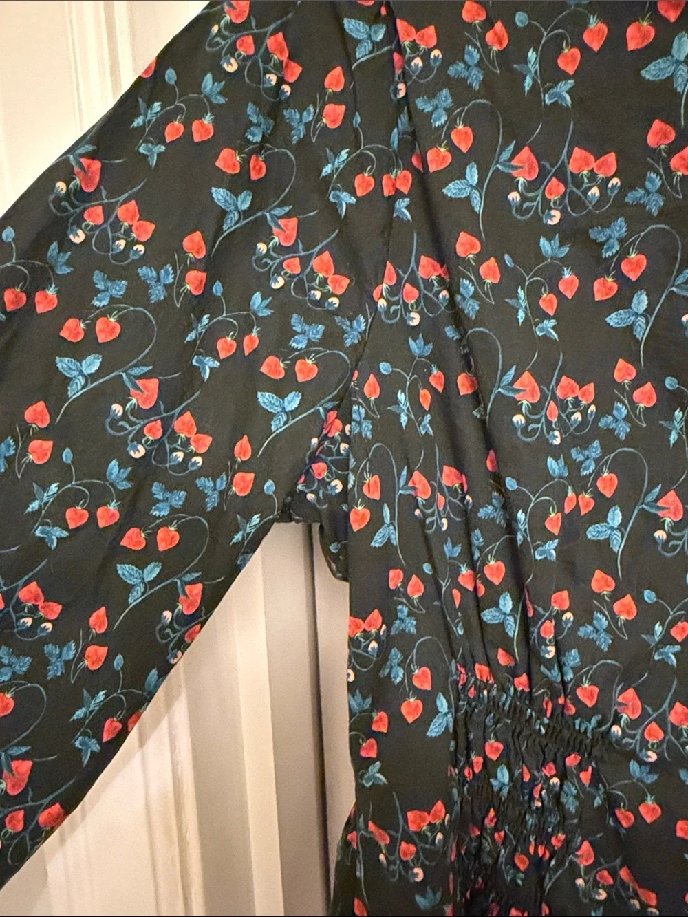 J. Crew Liberty of London Floral Peplum Strawberry Top Lined